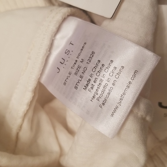 Just Female Tirsa Trousers NWT $168 Jet Stream Ivory Corduroy Wide Leg Sz. M - Picture 9 of 9